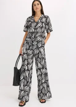 bonprix Pantalon palazzo à taille élastiquée|Femme Pantalons