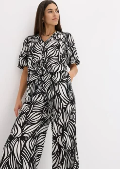 bonprix Pantalon palazzo à taille élastiquée|Femme Pantalons