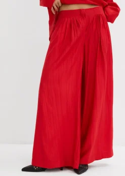 bonprix Pantalon palazzo en crépon de viscose mélangée|Femme Deux Pièces & Ensembles|Pantalons