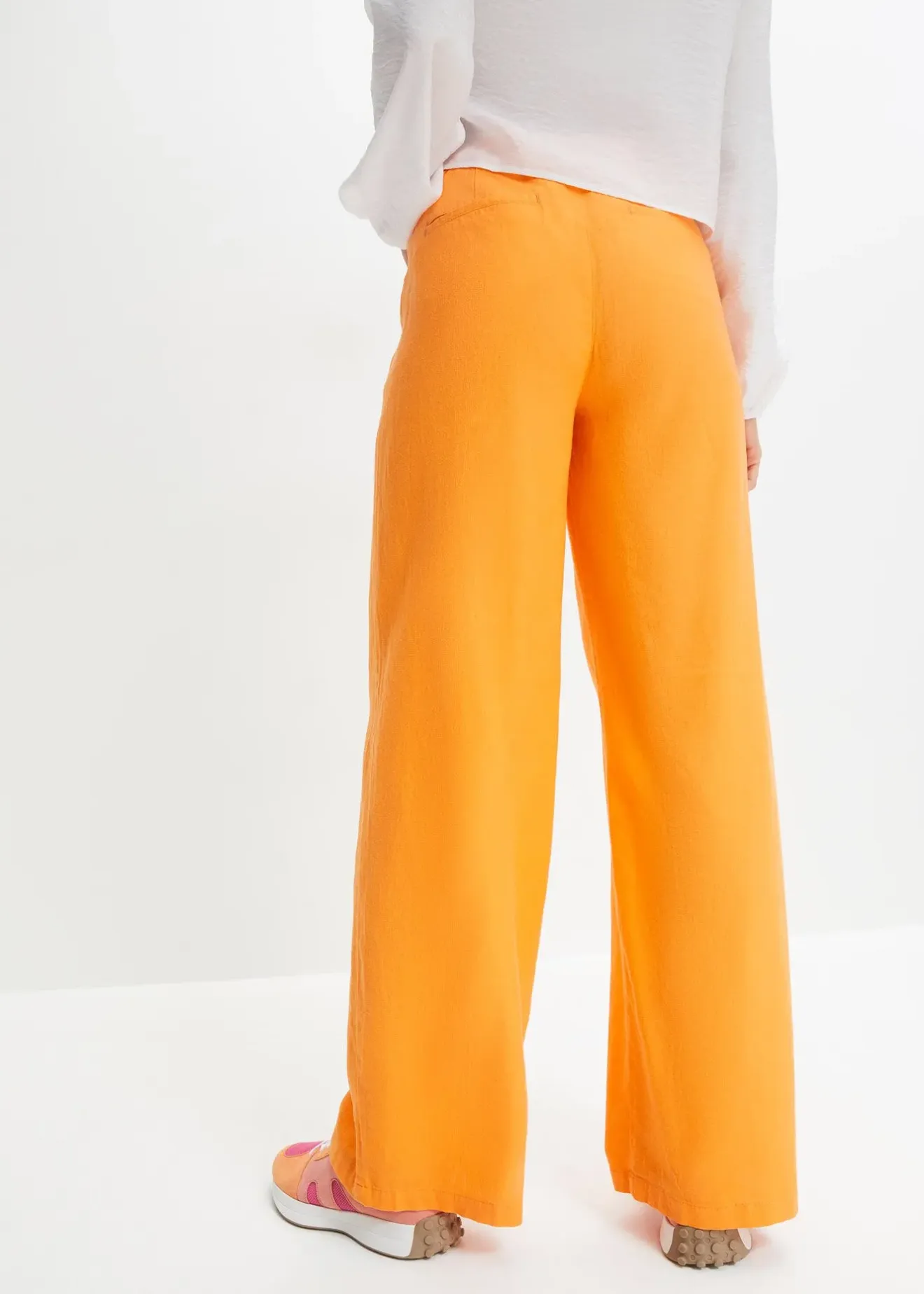 bonprix Pantalon palazzo en lin mélangé|Femme Pantalons