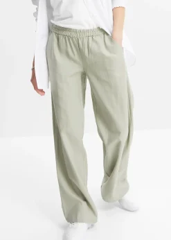 bonprix Pantalon palazzo en lin mélangé|Femme Pantalons