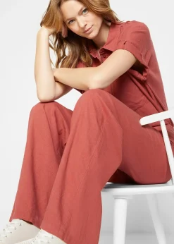 bonprix Pantalon palazzo en lin mélangé|Femme Pantalons