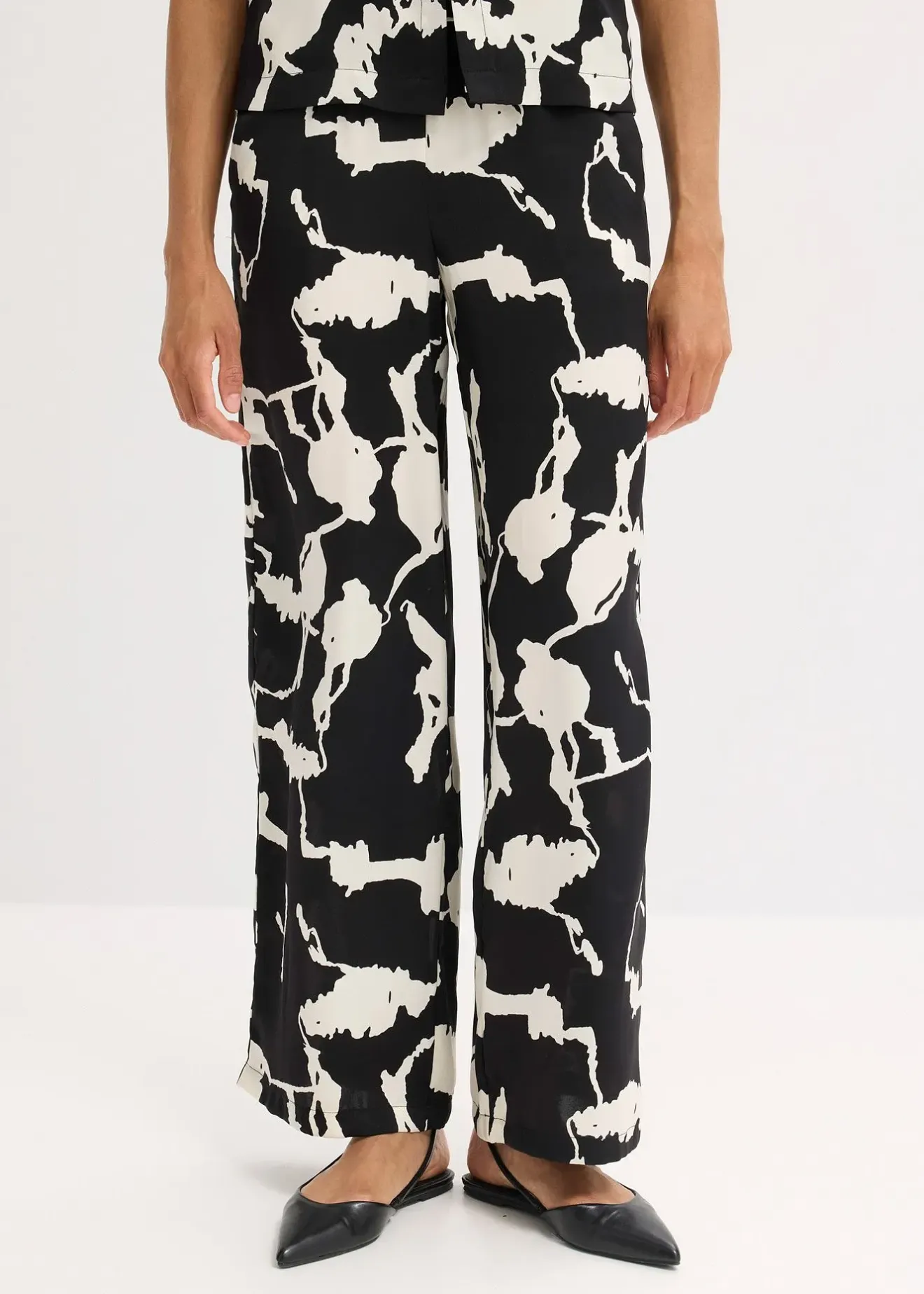 Femme bonprix Pantalons|Pantalon palazzo en satin fluide