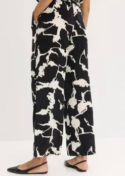 Femme bonprix Pantalons|Pantalon palazzo en satin fluide