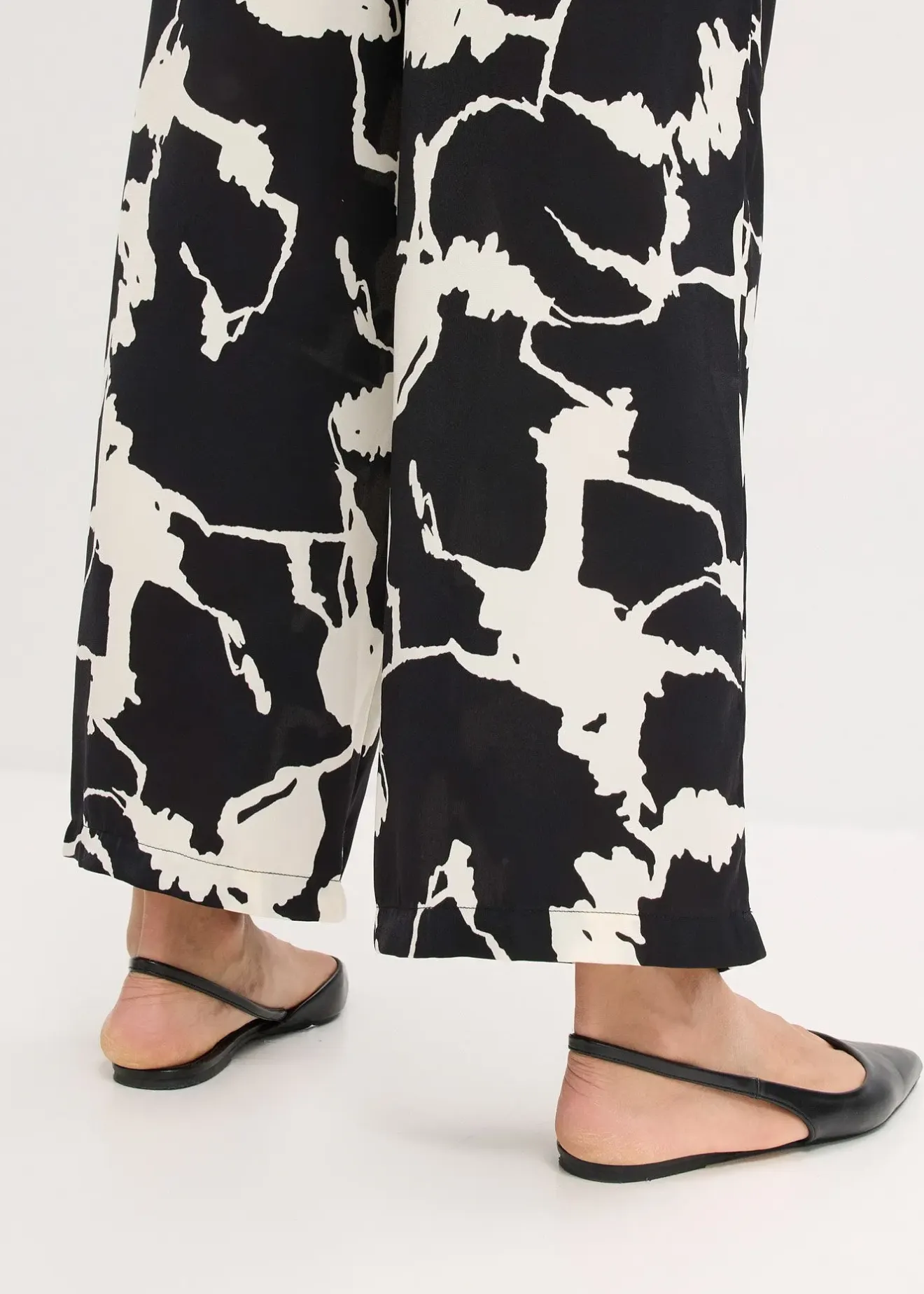 Femme bonprix Pantalons|Pantalon palazzo en satin fluide