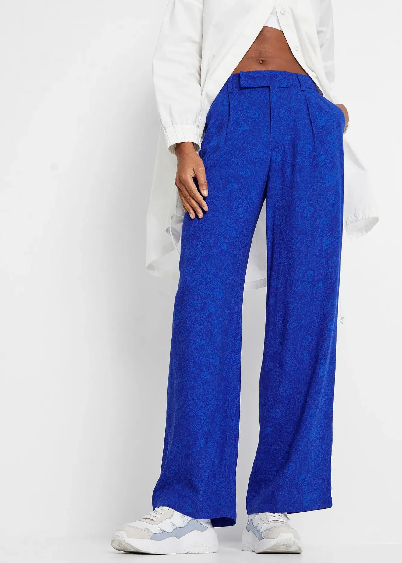 bonprix Pantalon palazzo en viscose fluide|Femme Pantalons