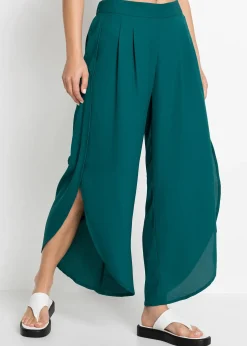 bonprix Pantalon palazzo fendu sur les côtés|Femme Pantalons