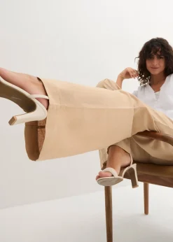 Femme bonprix Pantalons|Pantalon palazzo léger en lin et viscose