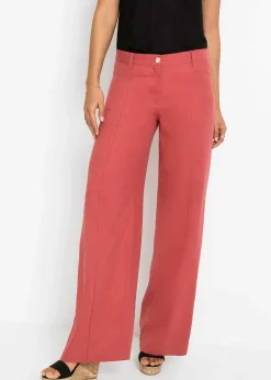 bonprix Pantalon palazzo léger en lin mélangé|Femme Pantalons|Tailles Petite