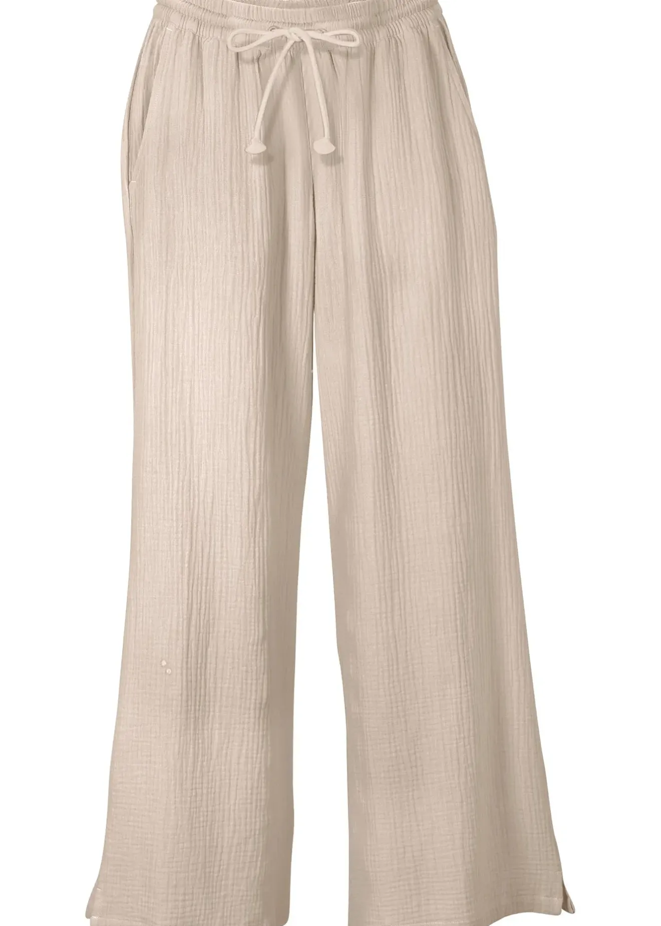 Femme bonprix Tailles Petite|Pantalon palazzo léger en gaze de coton