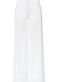 Femme bonprix Tailles Petite|Pantalon palazzo léger en lin mélangé