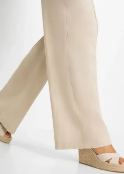 Femme bonprix Pantalons|Tailles Petite|Pantalon palazzo léger en lin mélangé