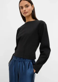 bonprix Pantalon palazzo satiné à taille élastiquée|Femme Pantalons