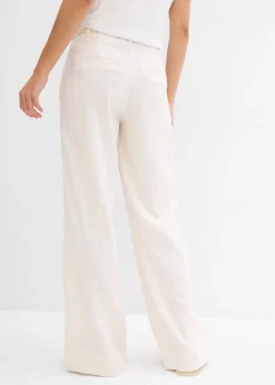 bonprix Pantalon paper bag en lin mélangé léger|Femme Pantalons