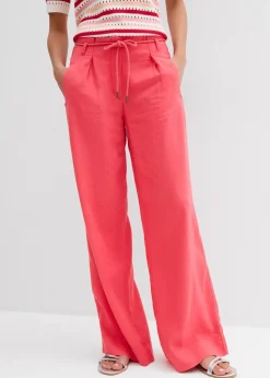 bonprix Pantalon paper bag en lin mélangé léger|Femme Pantalons