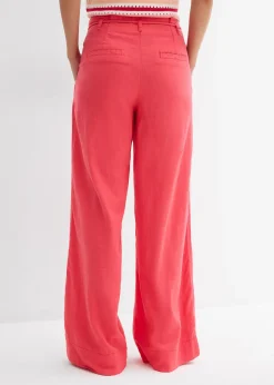 bonprix Pantalon paper bag en lin mélangé léger|Femme Pantalons