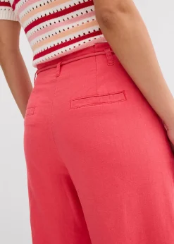 bonprix Pantalon paper bag en lin mélangé léger|Femme Pantalons