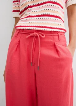 bonprix Pantalon paper bag en lin mélangé léger|Femme Pantalons