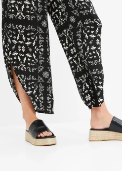 Femme bonprix Pantalons|Pantalon paréo fendu sur les côtés