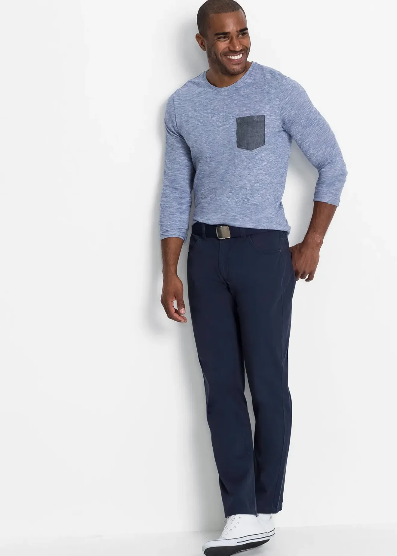 bonprix Pantalon regular en twill, droit, 100% coton|Homme Pantalons