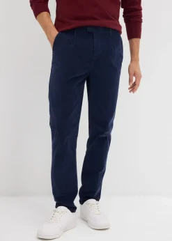 bonprix Pantalon regular en velours côtelé de coton extensible, fuselé|Homme Pantalons