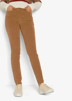 bonprix Pantalon skinny en velours côtelé extensible|Femme Pantalons