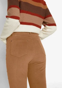 bonprix Pantalon skinny en velours côtelé extensible|Femme Pantalons