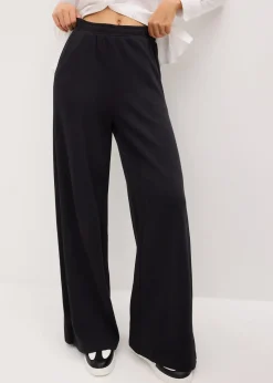 Femme bonprix Sweats|Pantalons|Pantalon sweat de jogging large en coton mélangé