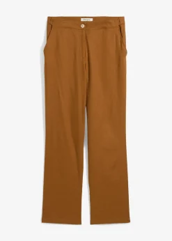 Femme bonprix Pantalons|Pantalon taille haute en lin et viscose