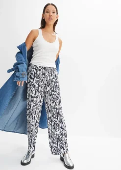 bonprix Pantalon taille élastiquée en viscose fluide|Femme Pantalons