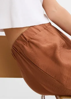 Femme bonprix Pantalons|Pantalon taille élastiquée avec nouettes