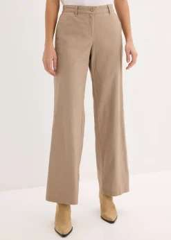Femme bonprix Pantalons|Pantalon tissé en lin et coton