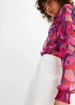 bonprix Pantalon tissé en lin et coton|Femme Pantalons