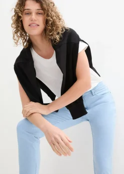 bonprix Pantalon twill raccourci look used|Femme Pantalons