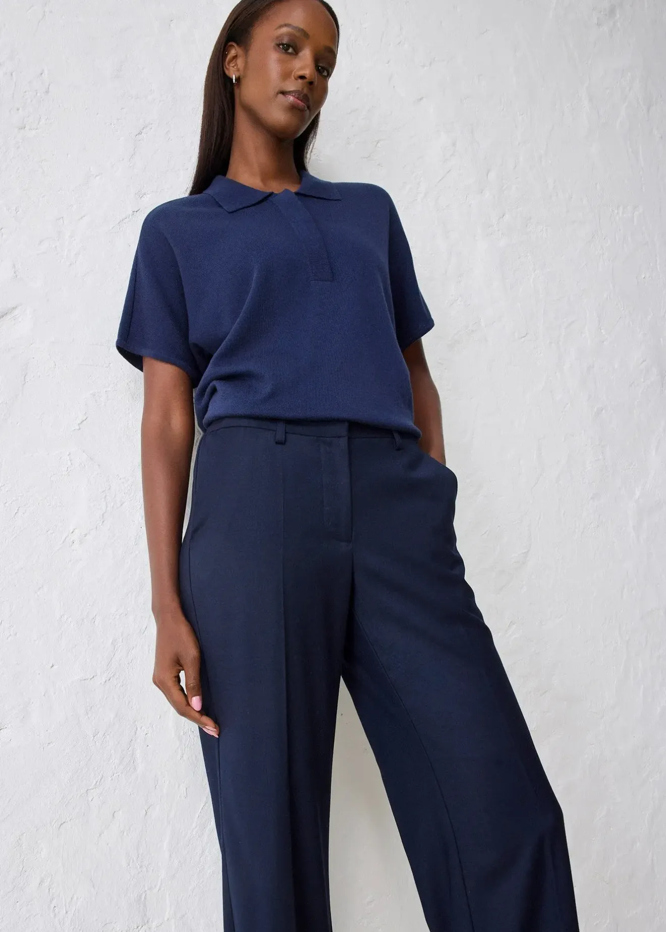 bonprix Pantalon évasé avec laine|Femme Premium|Pantalons