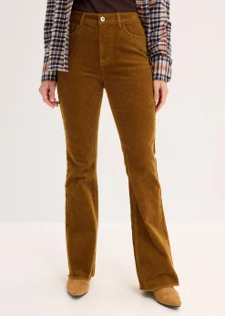 Femme bonprix Pantalons|Pantalon évasé en velours côtelé