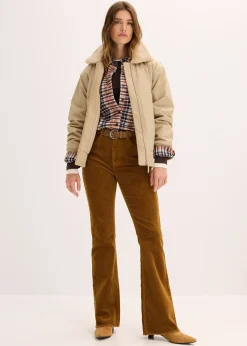 Femme bonprix Pantalons|Pantalon évasé en velours côtelé