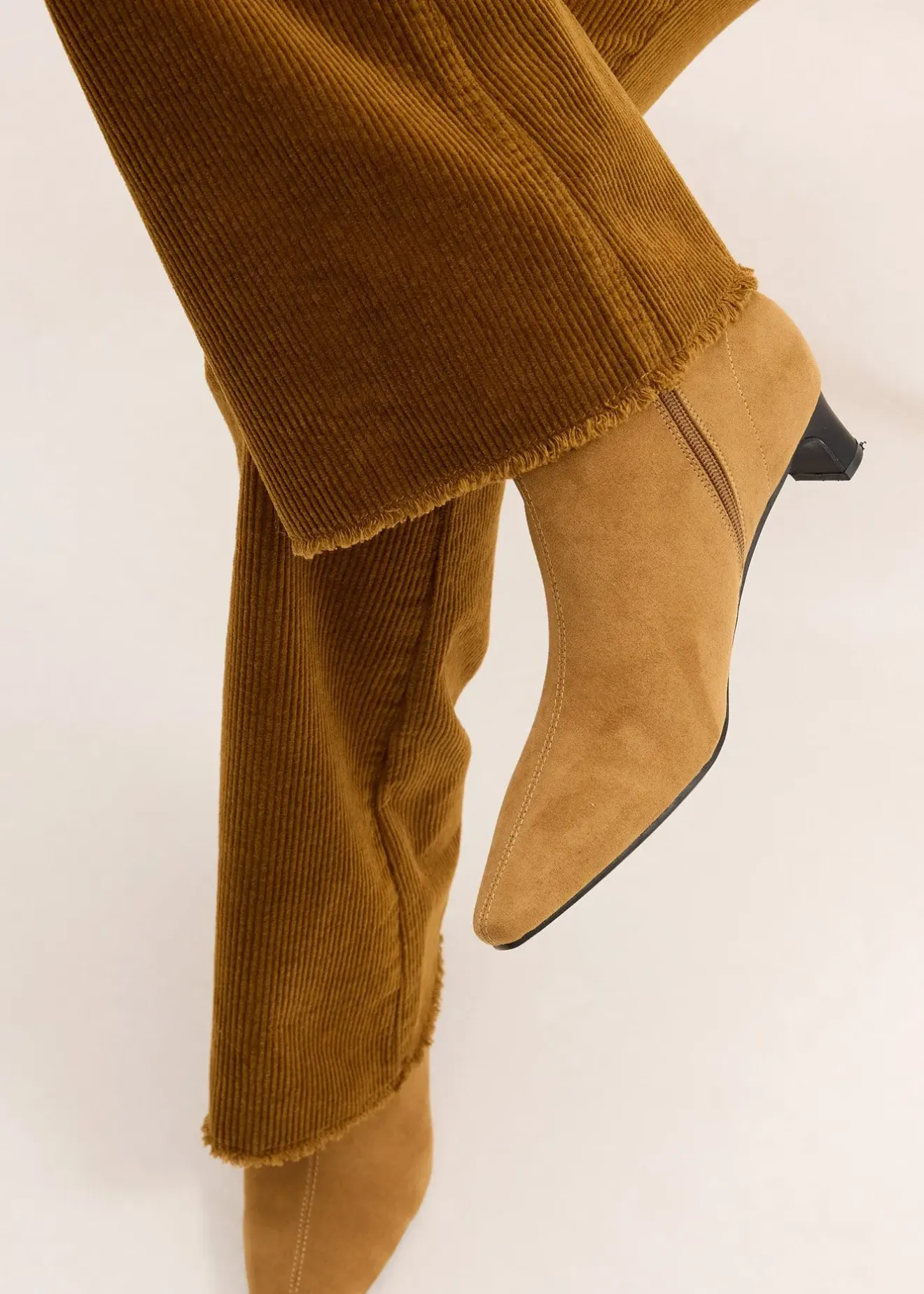 Femme bonprix Pantalons|Pantalon évasé en velours côtelé