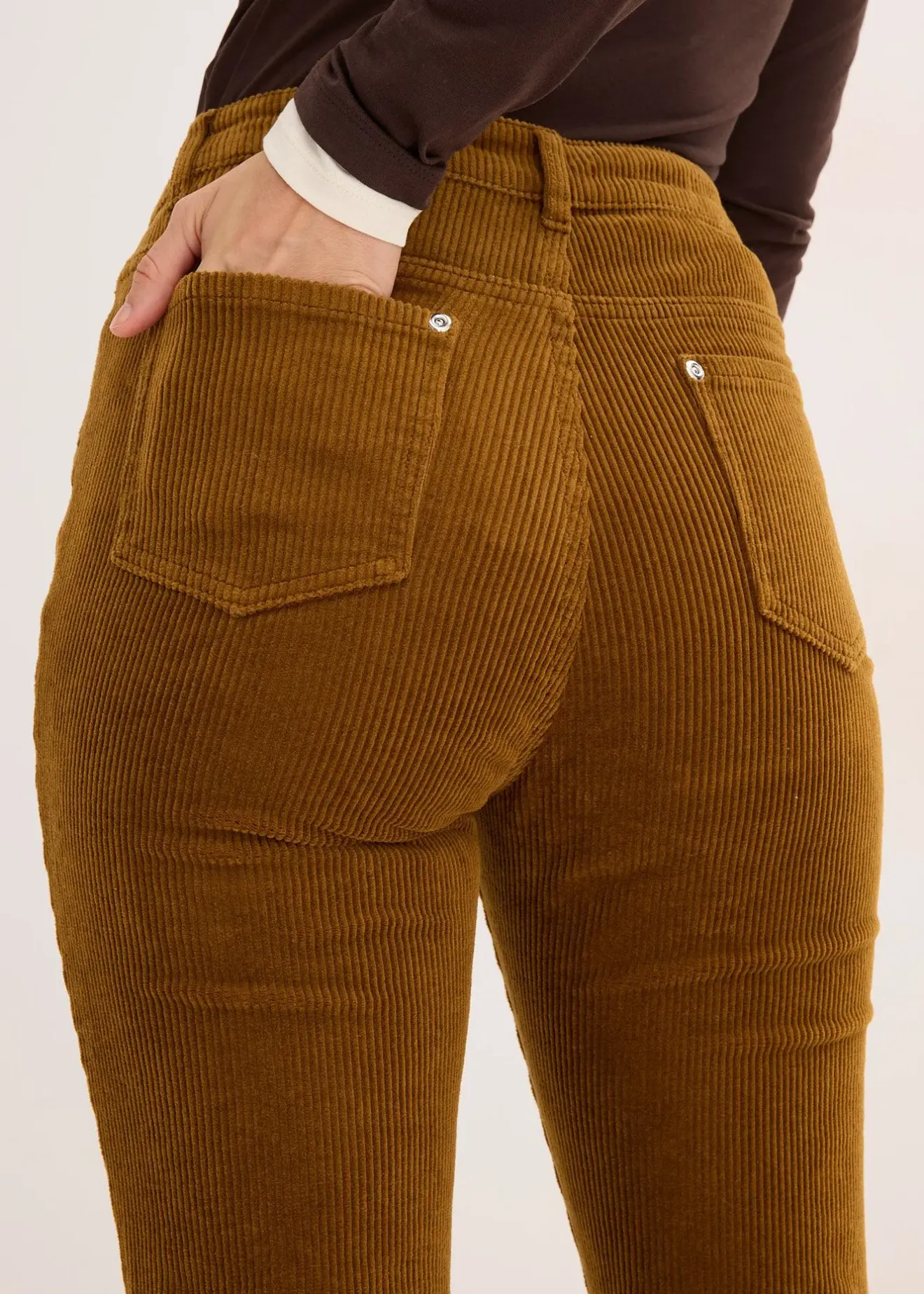Femme bonprix Pantalons|Pantalon évasé en velours côtelé