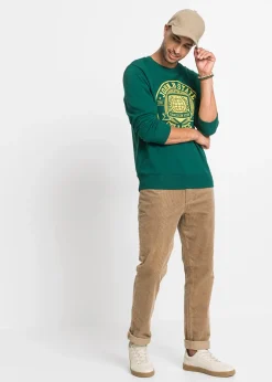 bonprix Pantalon velours côtelé extensible Regular Fit, confortable|Homme Pantalons