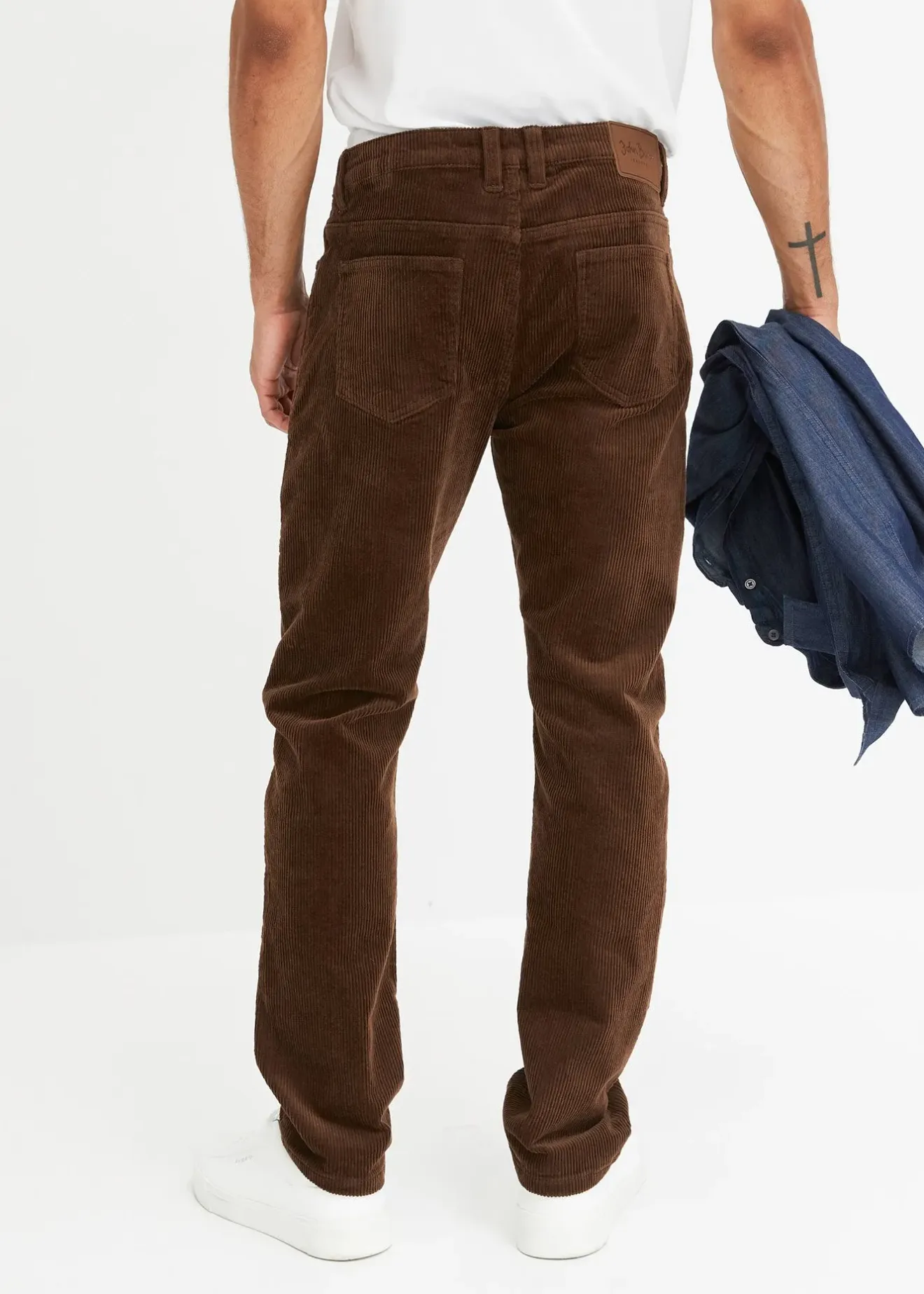 Homme bonprix Pantalons|Pantalon velours côtelé extensible Regular Fit, confortable