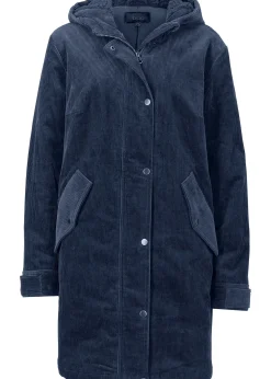 Femme bonprix Vestes & Manteaux|Parka chaude en velours côtelé avec capuche doublée polaire, coupe trapèze