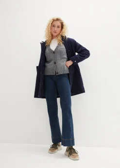 Femme bonprix Vestes & Manteaux|Parka chaude en velours côtelé avec capuche doublée polaire, coupe trapèze