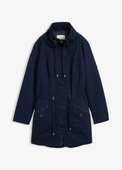 bonprix Parka courte en coton à col montant, cintrée|Femme Vestes & Manteaux