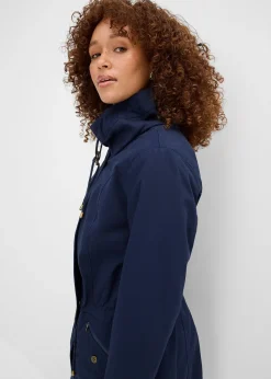 bonprix Parka courte en coton à col montant, cintrée|Femme Vestes & Manteaux