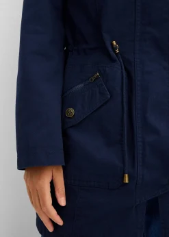 bonprix Parka courte en coton à col montant, cintrée|Femme Vestes & Manteaux