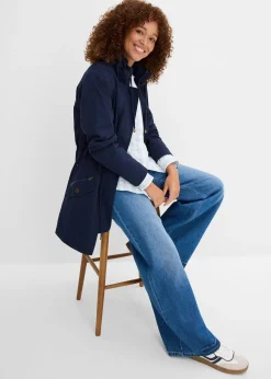 bonprix Parka courte en coton à col montant, cintrée|Femme Vestes & Manteaux