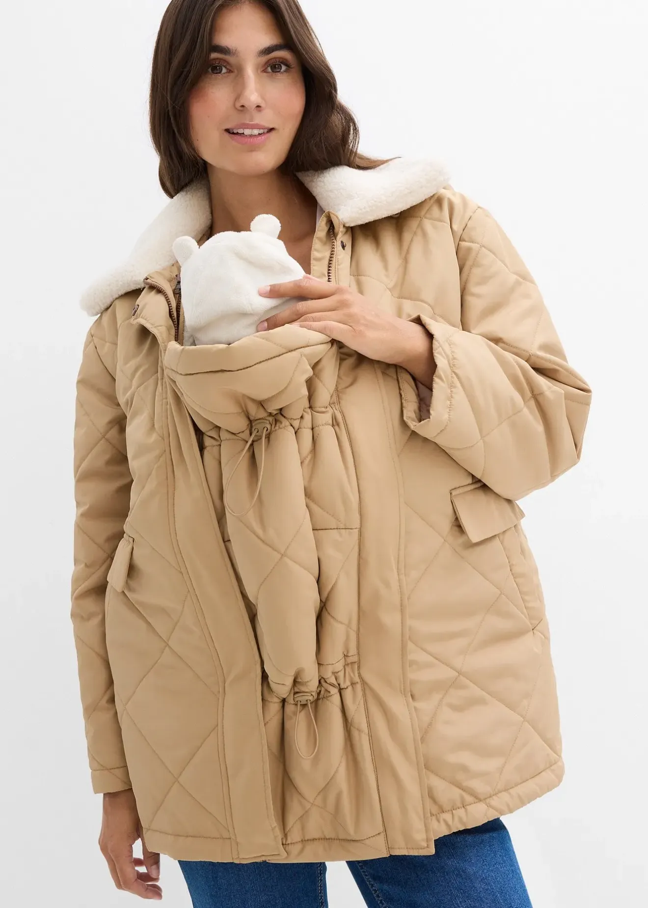 bonprix Parka de grossesse et de portage 6-en-1 avec gilet sans manches amovible|Femme Femme Enceinte