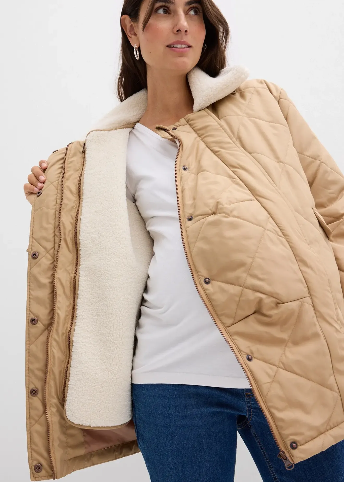 bonprix Parka de grossesse et de portage 6-en-1 avec gilet sans manches amovible|Femme Femme Enceinte