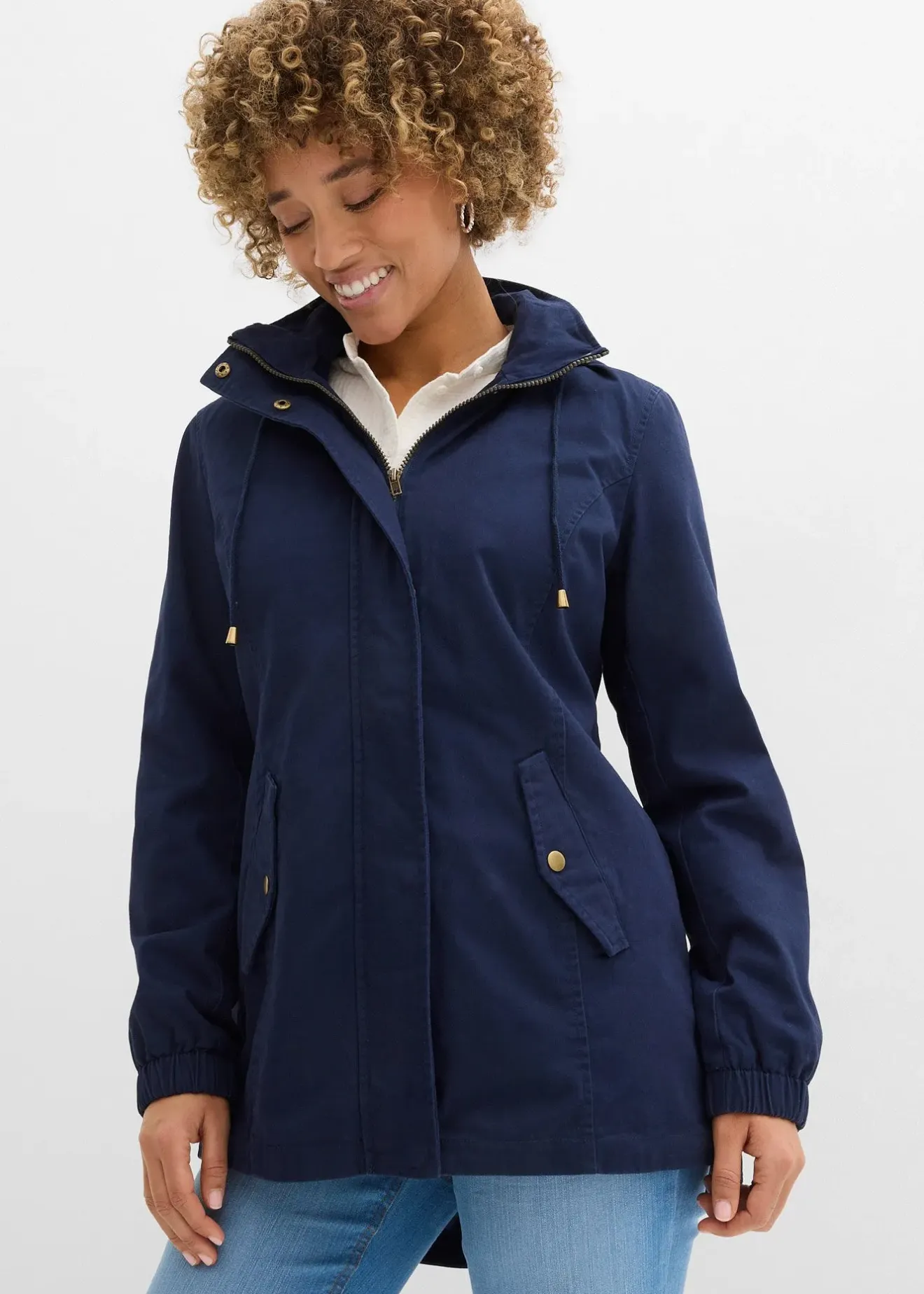 Femme bonprix Vestes & Manteaux|Parka de mi-saison en coton avec capuche imprimée